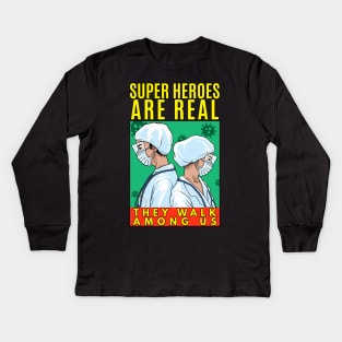 Covid 19 Heroes Kids Long Sleeve T-Shirt